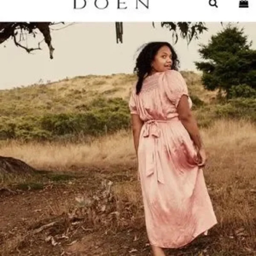 ✨🌸🍧DÔEN ‘Castalia’ Silk Embroidered Smocked Maxi Dress Sunset Pink XS✨ - Picture 13 of 17